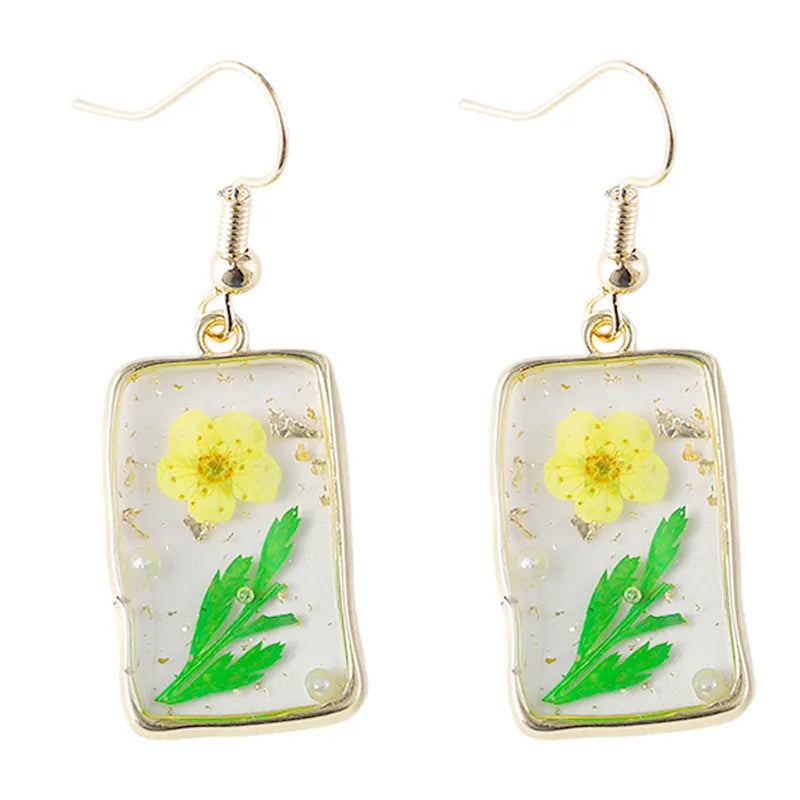 1 Pair Simple Style Flower Plating Zinc Alloy Drop Earrings