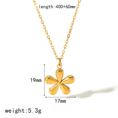 1 Pair Simple Style Flower Polishing Plating 304 Stainless Steel 18K Gold Plated Ear Studs