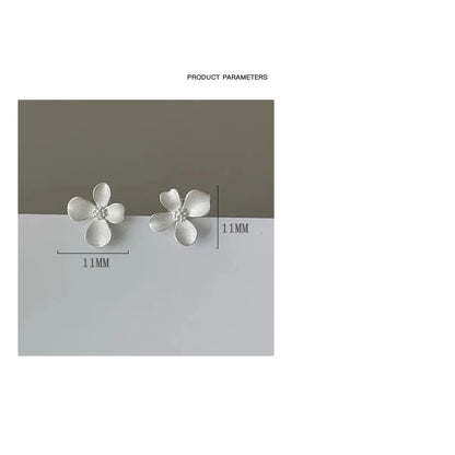 1 Pair Simple Style Flower Sterling Silver Ear Studs