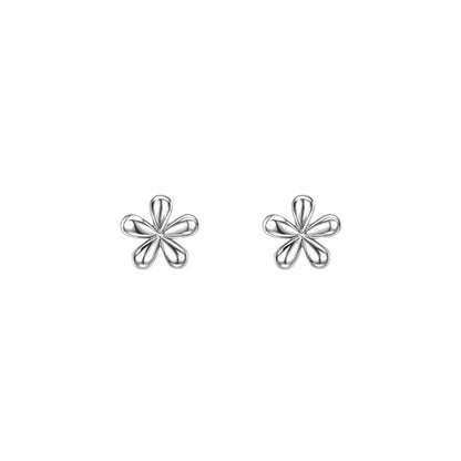 1 Pair Simple Style Flower Plating Copper White Gold Plated Ear Studs