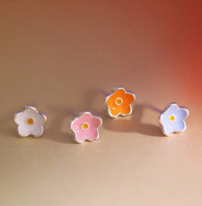 1 Pair Simple Style Flower Stoving Varnish Copper Ear Studs