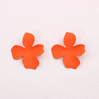 1 Pair Simple Style Flower Stoving Varnish Alloy Ear Studs