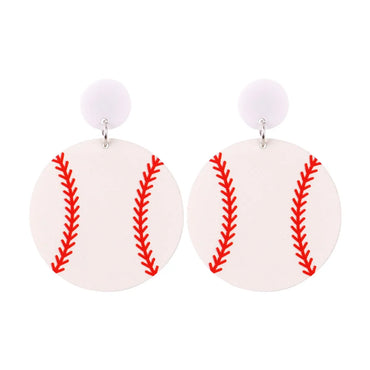 1 Pair Simple Style Football Patchwork Arylic Drop Earrings