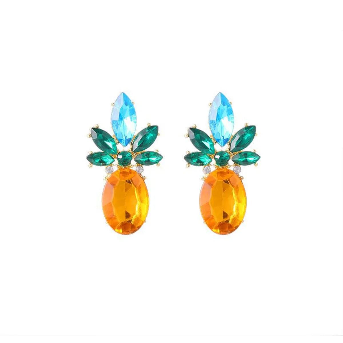 1 Pair Simple Style Fruit Inlay Rhinestone Crystal Ear Studs