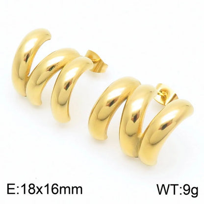 1 Pair Simple Style Geometric 304 Stainless Steel 18K Gold Plated Ear Studs