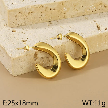 1 Pair Simple Style Geometric 304 Stainless Steel 18K Gold Plated Earrings Ear Studs