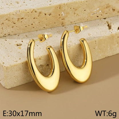 1 Pair Simple Style Geometric 304 Stainless Steel 18K Gold Plated Earrings Ear Studs