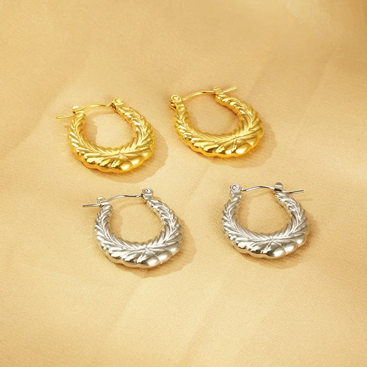 1 Pair Simple Style Geometric 304 Stainless Steel 18K Gold Plated Earrings