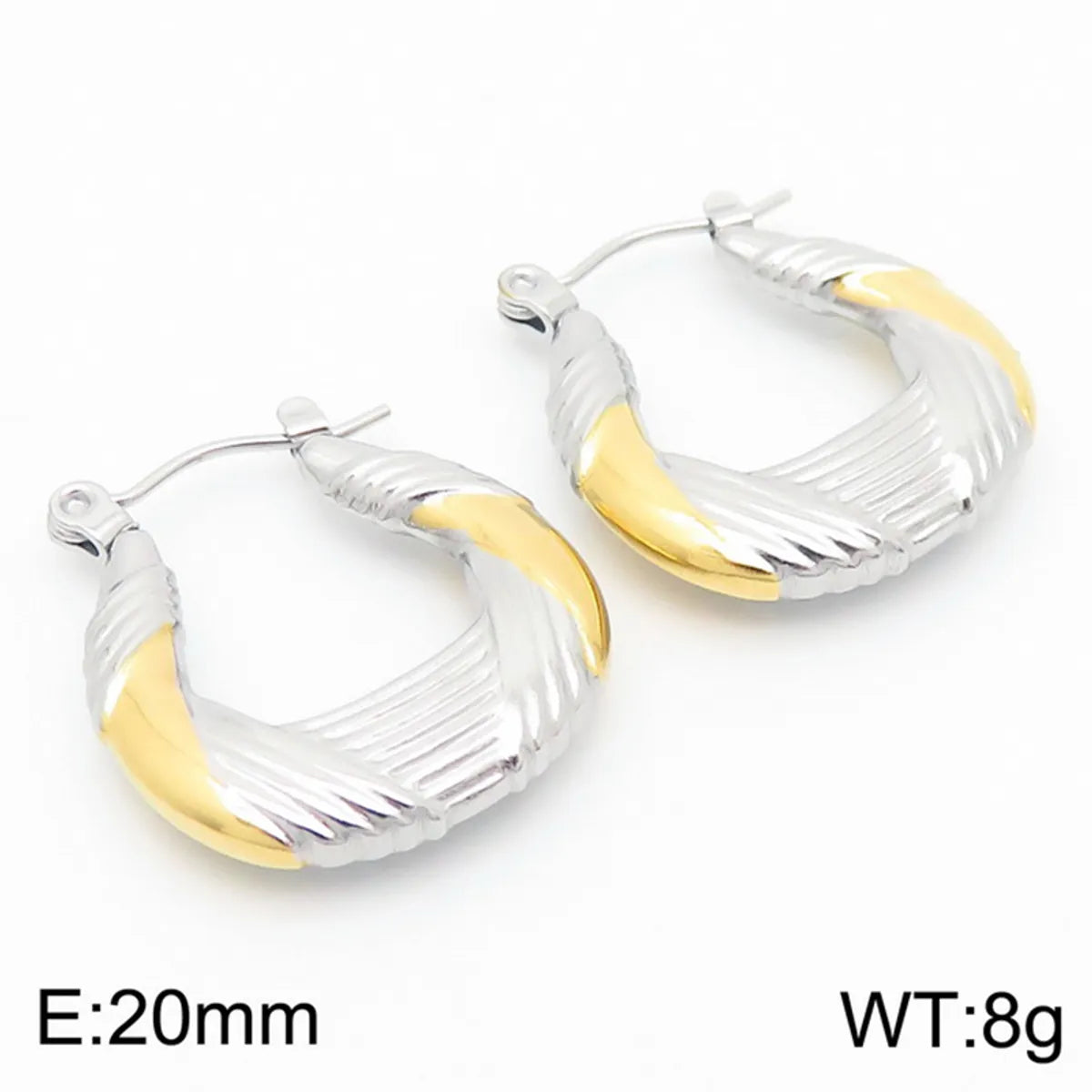 1 Pair Simple Style Geometric 304 Stainless Steel 18K Gold Plated Earrings