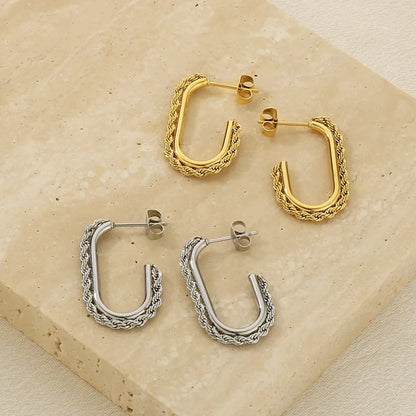 1 Pair Simple Style Geometric 304 Stainless Steel 18K Gold Plated Earrings