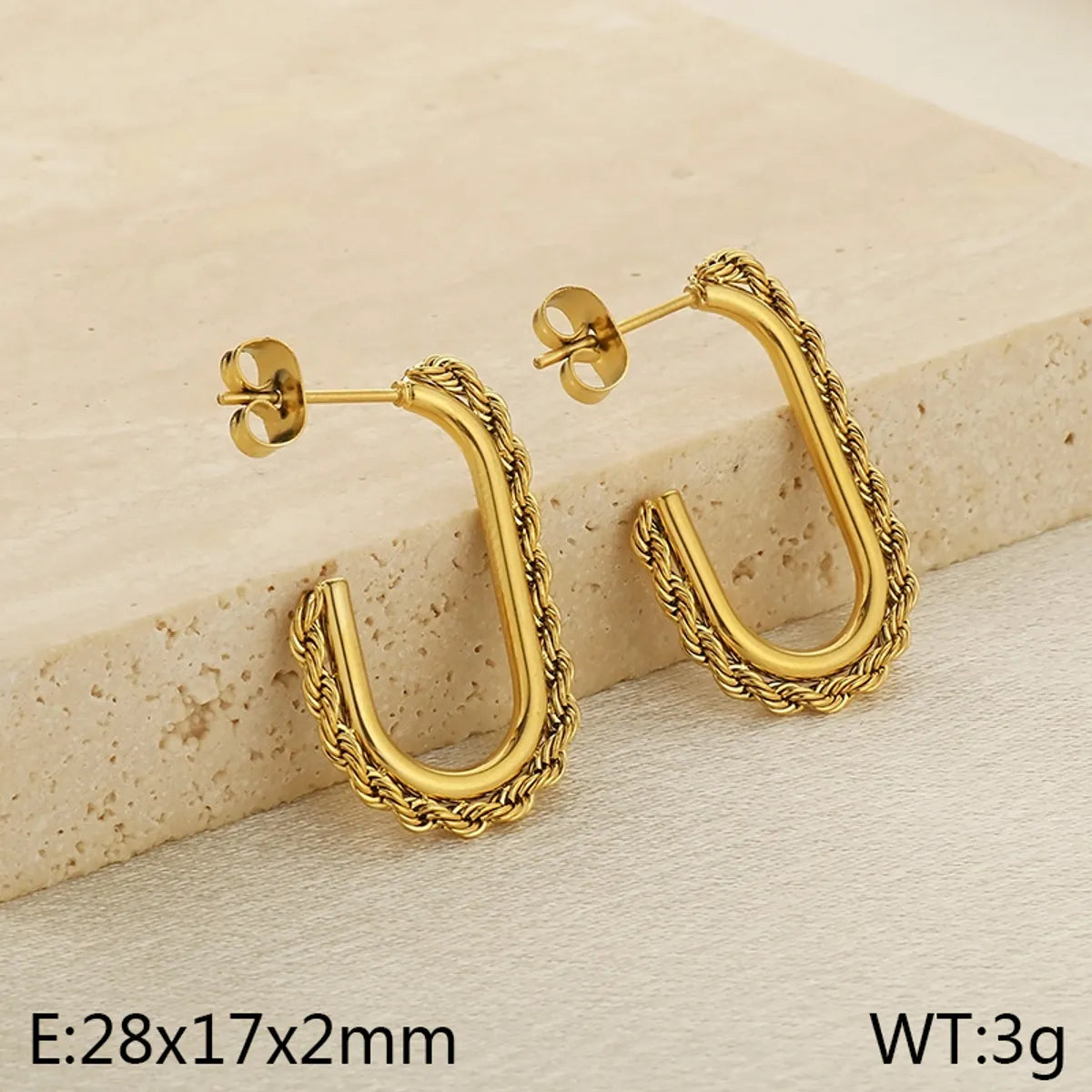 1 Pair Simple Style Geometric 304 Stainless Steel 18K Gold Plated Earrings