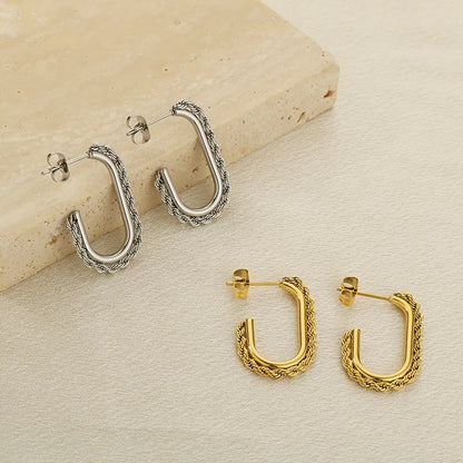 1 Pair Simple Style Geometric 304 Stainless Steel 18K Gold Plated Earrings