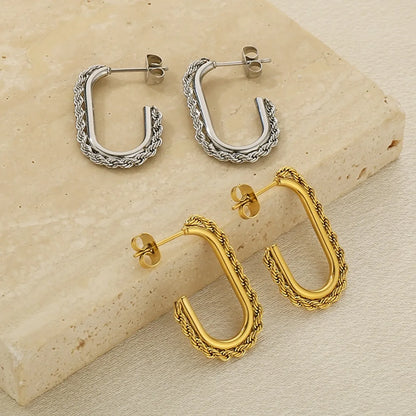 1 Pair Simple Style Geometric 304 Stainless Steel 18K Gold Plated Earrings