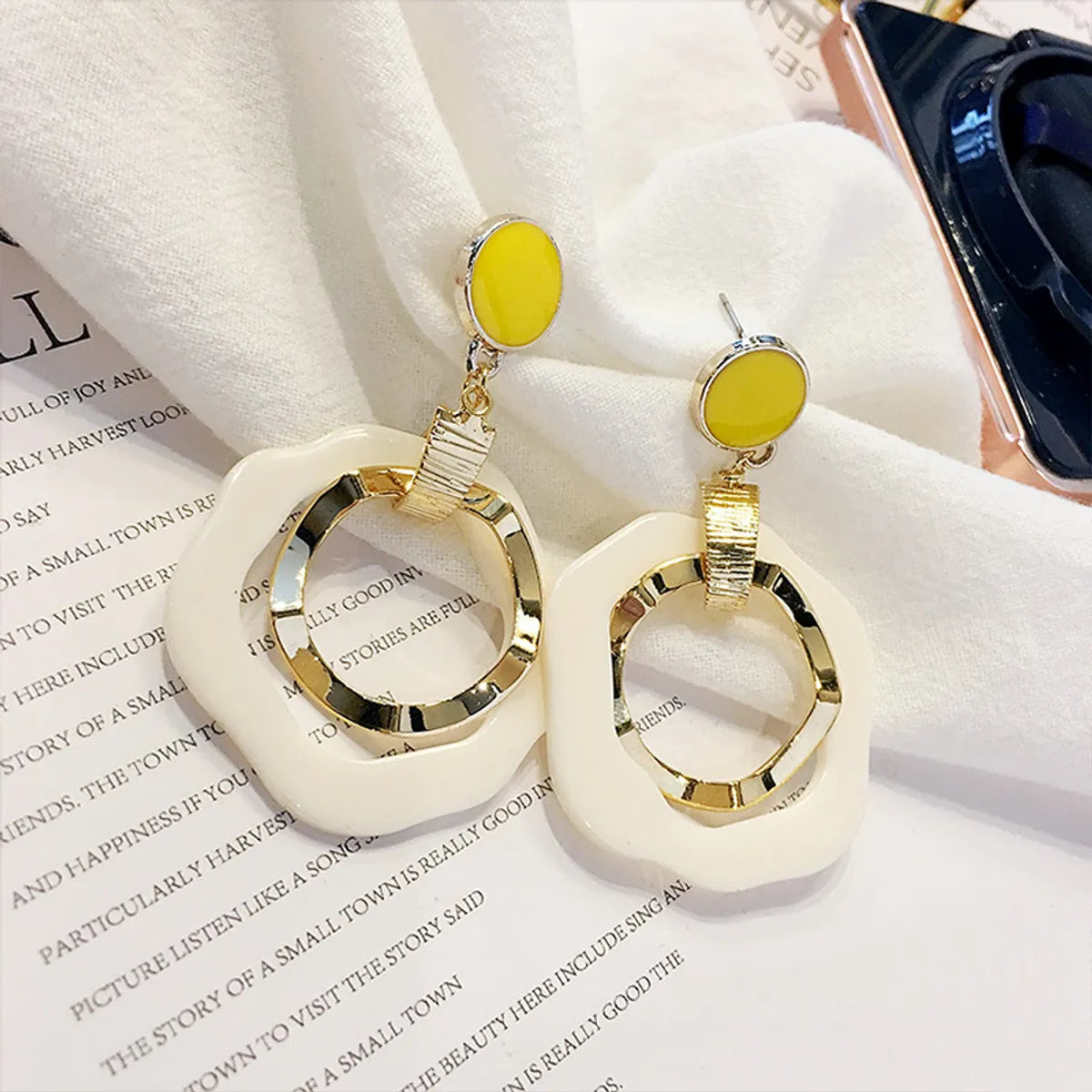 1 Pair Simple Style Geometric Alloy Drop Earrings