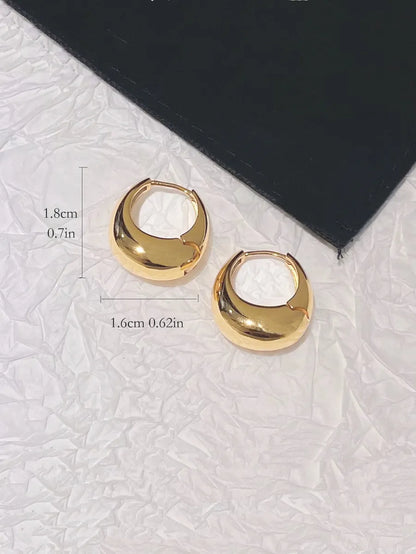 1 Pair Simple Style Geometric Alloy Gold Plated Silver Plated Hoop Earrings