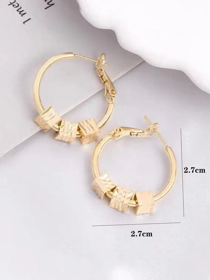 1 Pair Simple Style Geometric Alloy Hoop Earrings