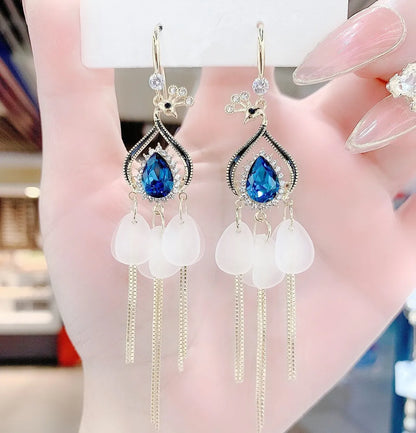 1 Pair Simple Style Geometric Alloy Plating Inlay Crystal Women'S Drop Earrings