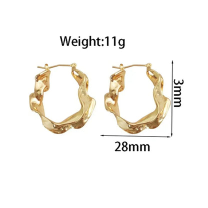 1 Pair Simple Style Geometric Alloy White Gold Plated Gold Plated Hoop Earrings