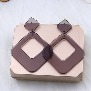 1 Pair Simple Style Geometric Arylic Stoving Varnish Women'S Drop Earrings