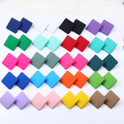 1 Pair Simple Style Geometric Arylic Stoving Varnish Women's Ear Studs