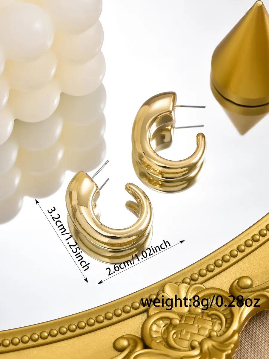 1 Pair Simple Style Geometric Ccb Ear Studs