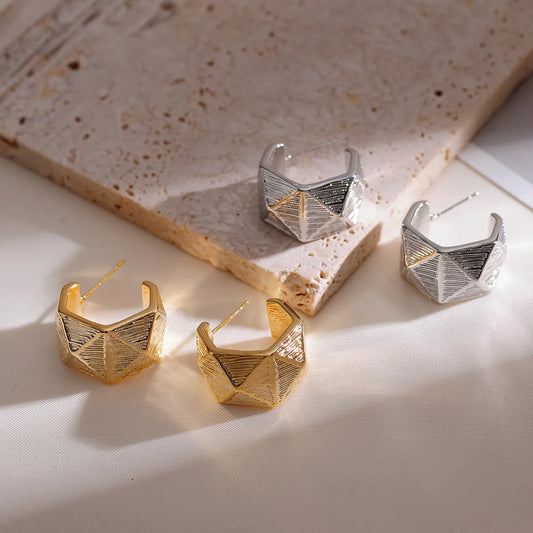 1 Pair Simple Style Geometric Copper 18k Gold Plated Ear Studs