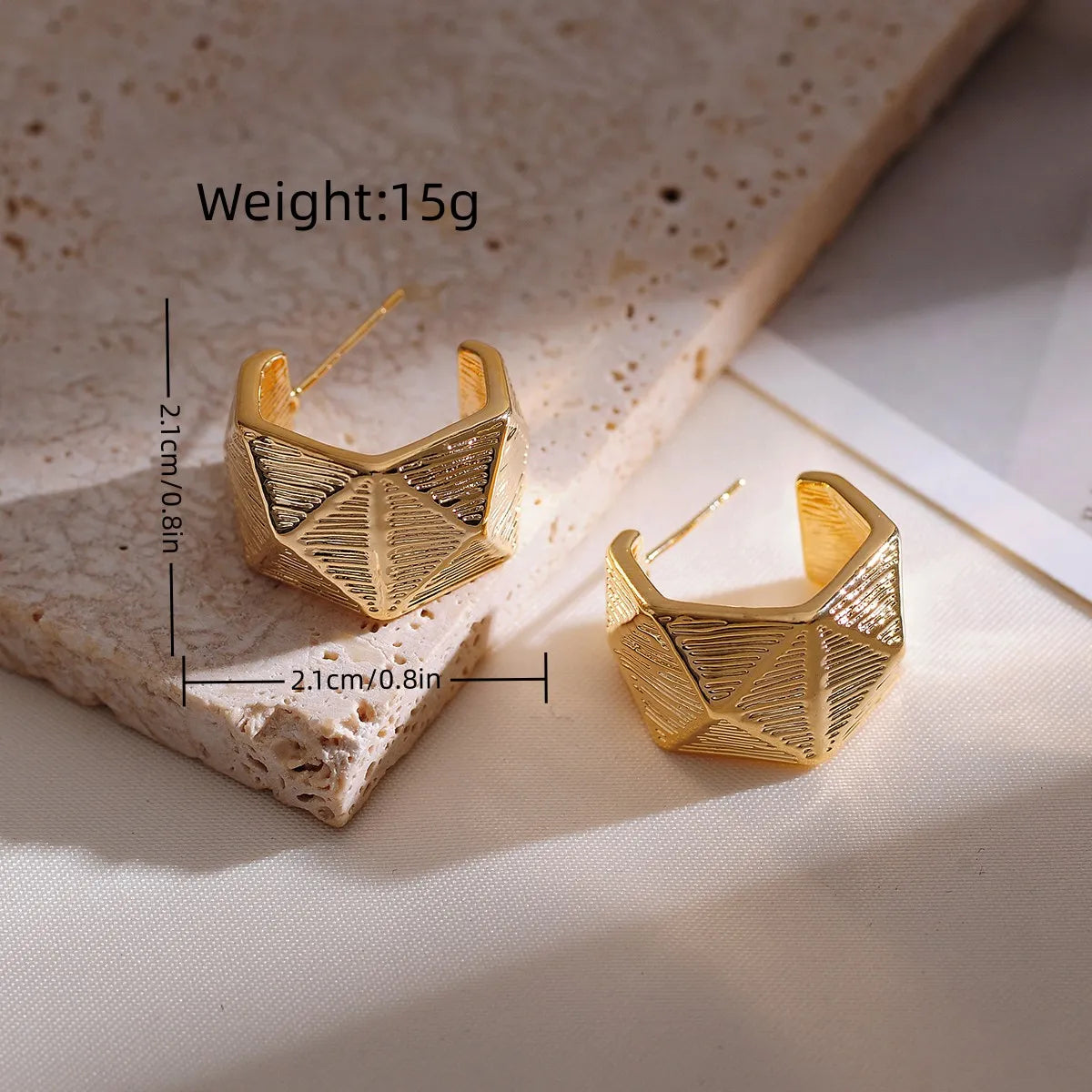 1 Pair Simple Style Geometric Copper 18k Gold Plated Ear Studs