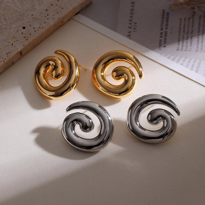 1 Pair Simple Style Geometric Copper 18k Gold Plated Ear Studs