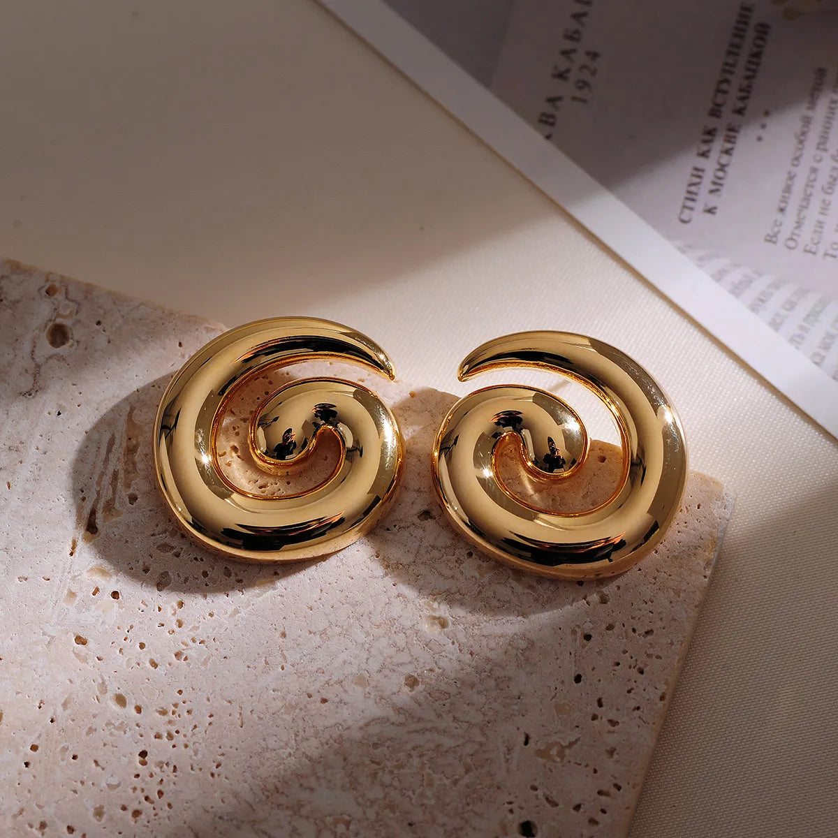 1 Pair Simple Style Geometric Copper 18k Gold Plated Ear Studs