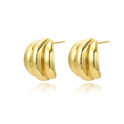 1 Pair Simple Style Geometric Copper 18K Gold Plated Ear Studs