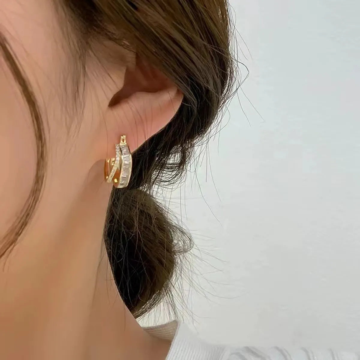 1 Pair Simple Style Geometric Copper Ear Studs