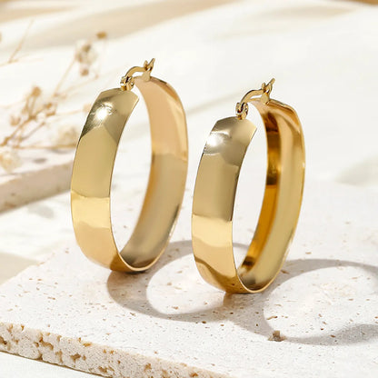 1 Pair Simple Style Geometric Copper Hoop Earrings