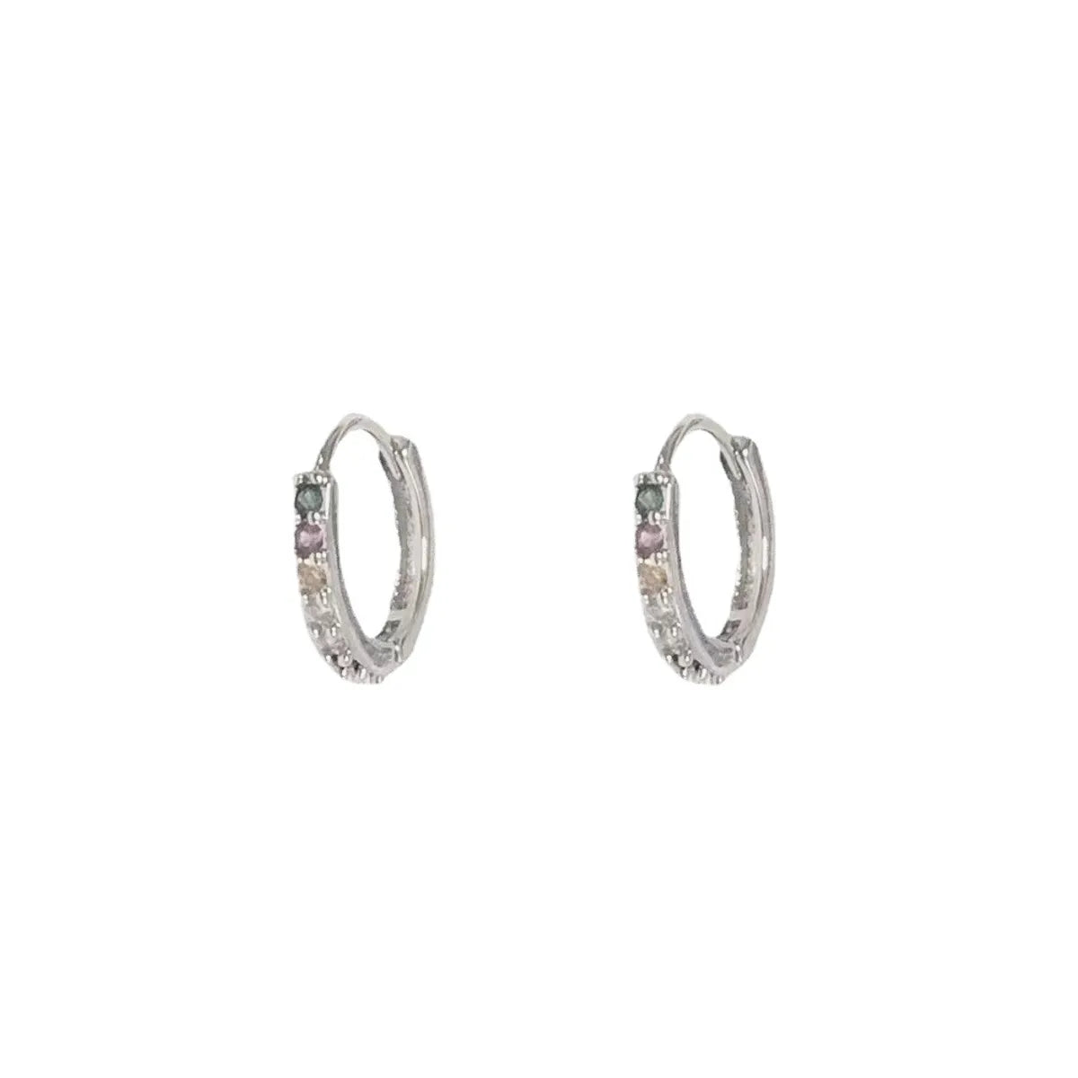 1 Pair Simple Style Geometric Copper Plating Inlay Zircon Hoop Earrings