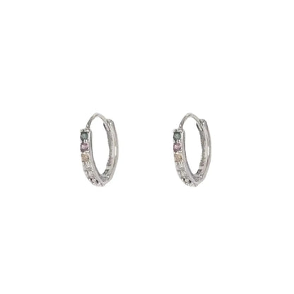 1 Pair Simple Style Geometric Copper Plating Inlay Zircon Hoop Earrings