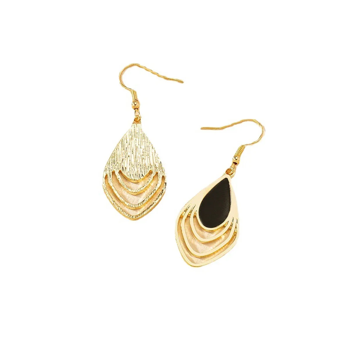 1 Pair Simple Style Geometric Enamel Plating Alloy Gold Plated Ear Hook