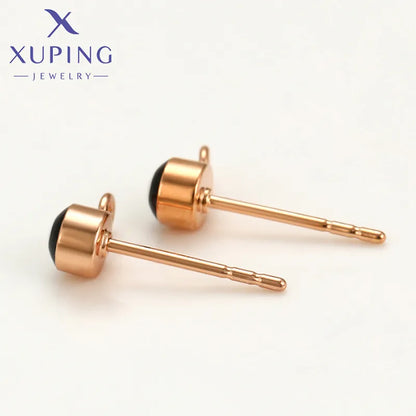 1 Pair Simple Style Geometric Eye Enamel Plating Copper 18K Gold Plated Ear Studs