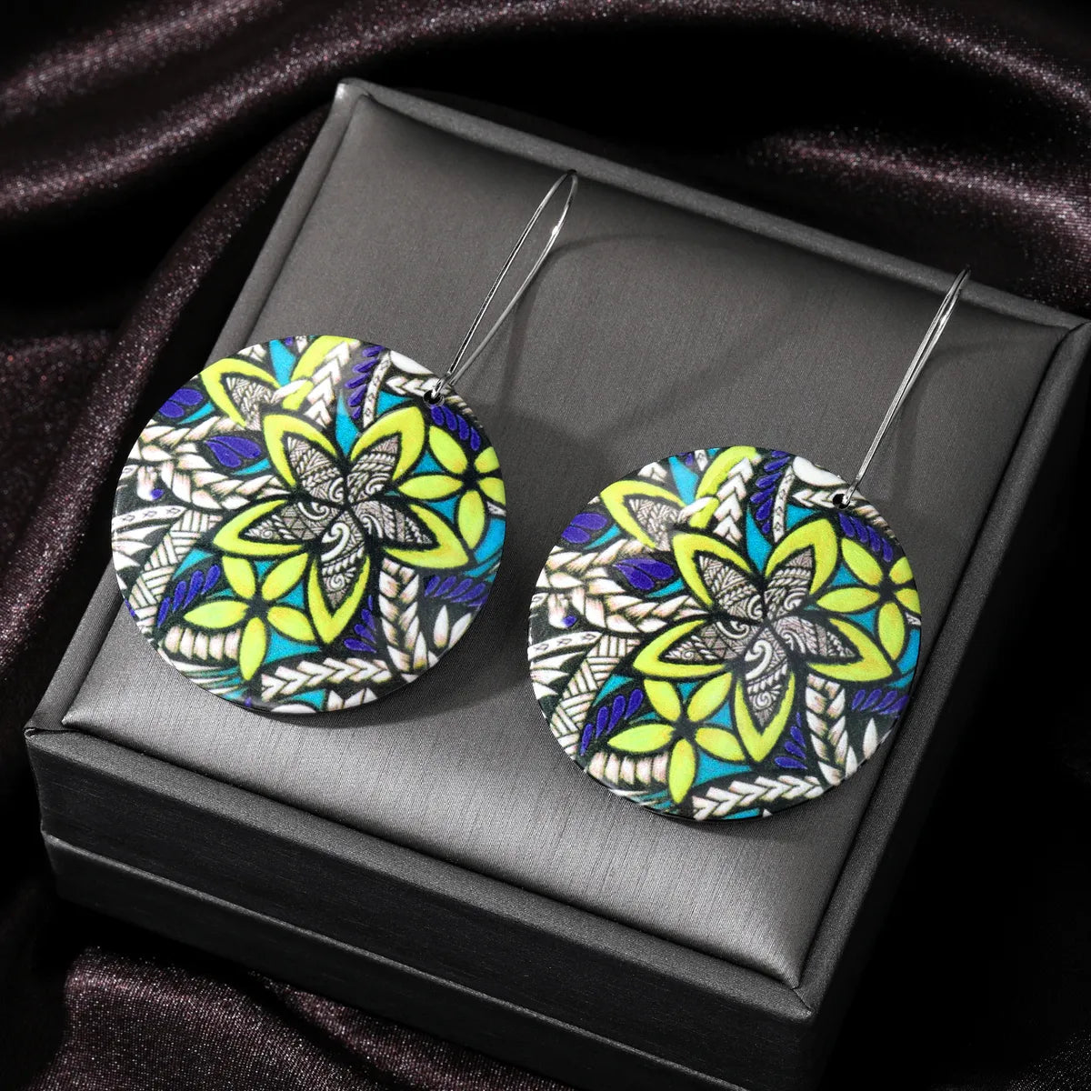 1 Pair Simple Style Geometric Flower Arylic Women's Drop Earrings