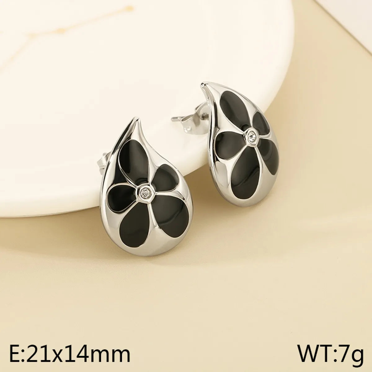 1 Pair Simple Style Geometric Flower Inlay 304 Stainless Steel Resin 18K Gold Plated Ear Studs