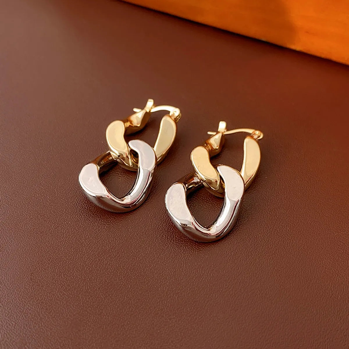 1 Pair Simple Style Geometric Heart Shape Plating Copper Earrings