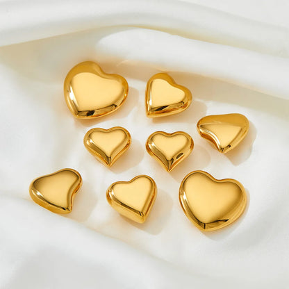 1 Pair Simple Style Geometric Heart Shape Plating Stainless Steel Ear Studs