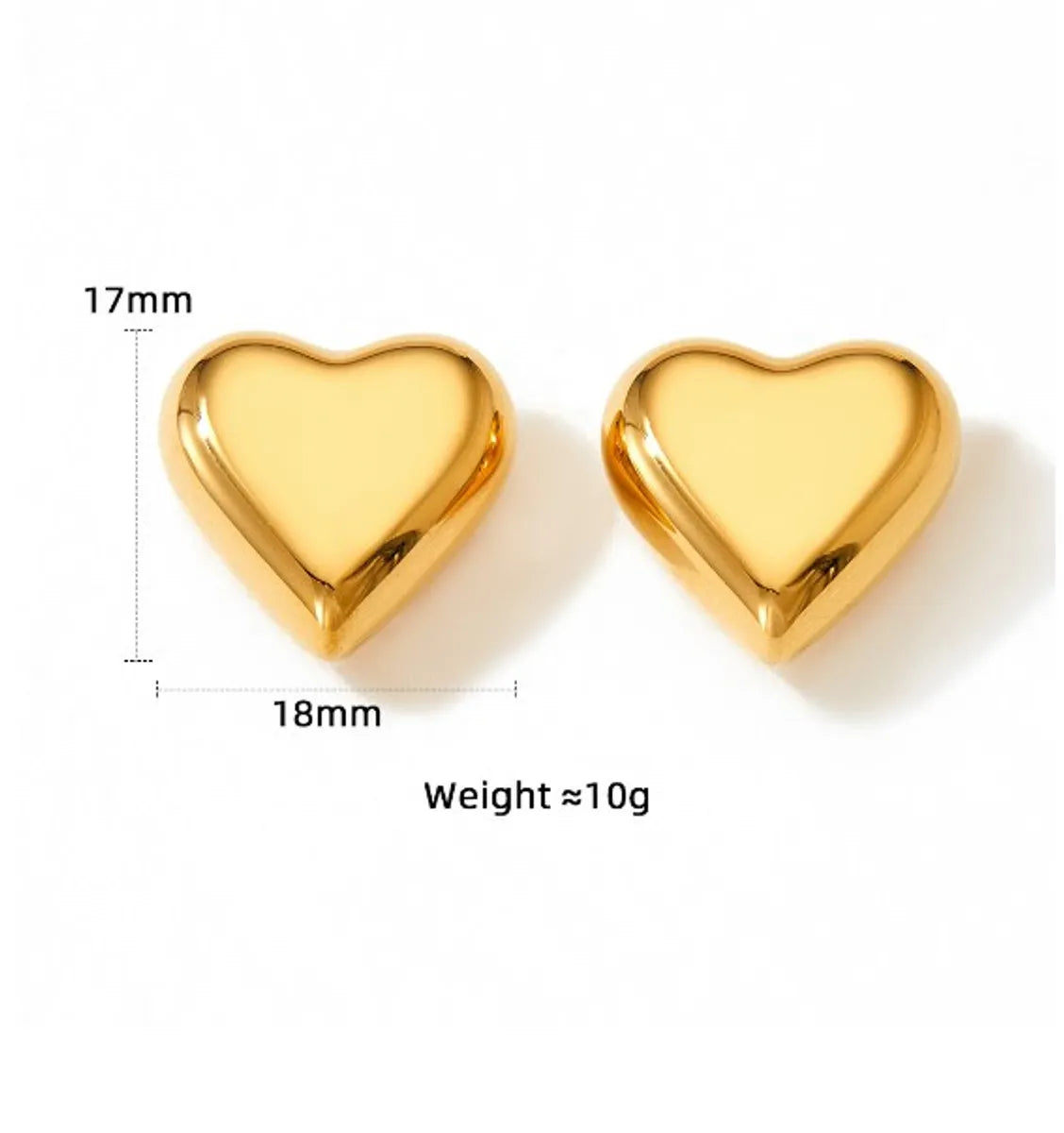 1 Pair Simple Style Geometric Heart Shape Plating Stainless Steel Ear Studs