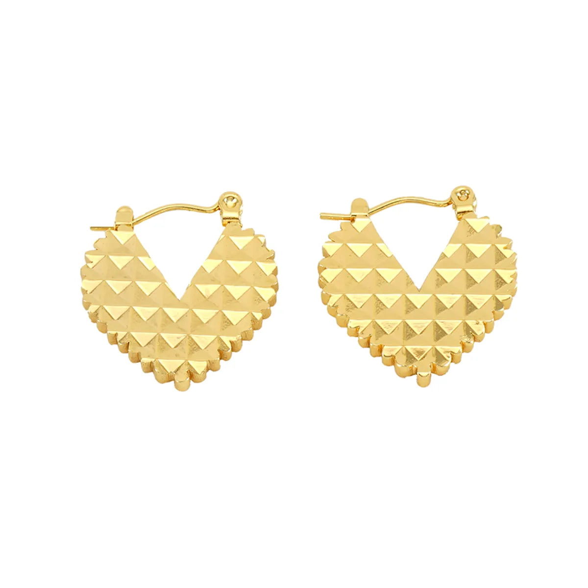 1 Pair Simple Style Geometric Heart Shape Polishing Plating Stainless Steel 18k Gold Plated Hoop Earrings