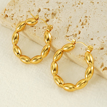 1 Pair Simple Style Geometric Heart Shape Polishing Plating Stainless Steel 18k Gold Plated Hoop Earrings