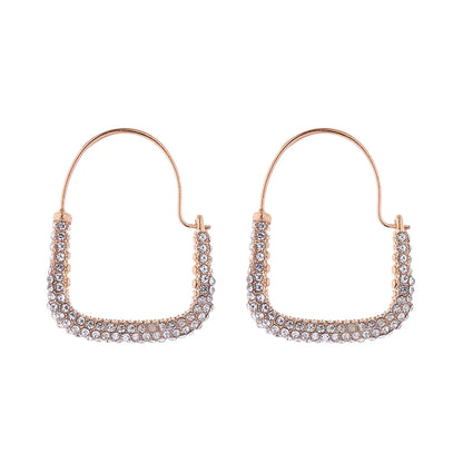 1 Pair Simple Style Geometric Inlay Alloy Resin Hoop Earrings