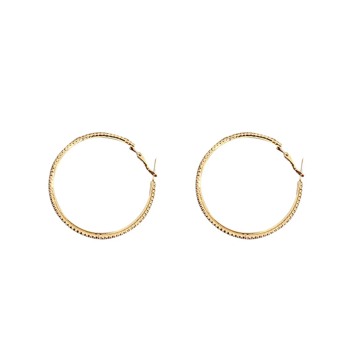 1 Pair Simple Style Geometric Inlay Alloy Rhinestones Hoop Earrings