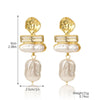 1 Pair Simple Style Geometric Inlay Imitation Pearl Rhinestones Drop Earrings