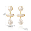 1 Pair Simple Style Geometric Inlay Imitation Pearl Rhinestones Drop Earrings