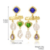 1 Pair Simple Style Geometric Inlay Imitation Pearl Rhinestones Drop Earrings