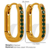 1 Pair Simple Style Geometric Inlay 304 Stainless Steel Rhinestones 18K Gold Plated Earrings