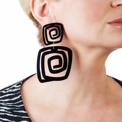 1 Pair Simple Style Geometric Iron Drop Earrings